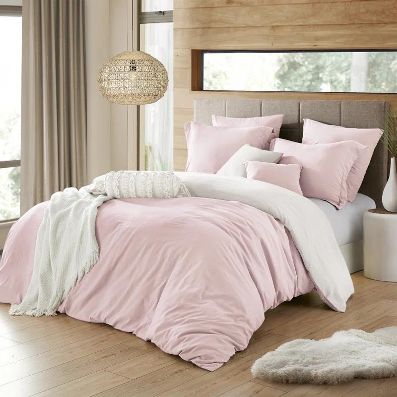Swift Home Ultra Soft Reversible Crinkle Washed Microfiber Duvet Cover Set