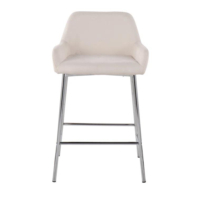 Willa Arlo™ Interiors Cassiopeia Upholstered Counter Stool with Metal Frame (Set of 2)