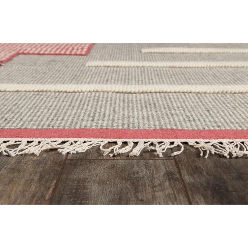 Momeni Flatweave Wool Pink Area Rug