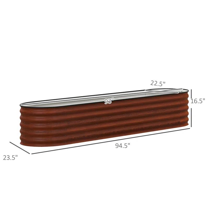 Arlmont & Co. Galvanized Raised Garden Bed Kit, Outdoor Metal Elevated Planter Box with Safety Edging, Easy DIY Stock Tank