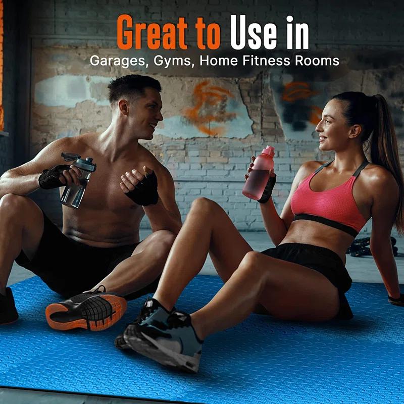 SereneLife Thick Puzzle Exercise Mat, EVA Foam Interlocking Tiles Protective Flooring for Gym Equipment and Cushion (Set of 6)