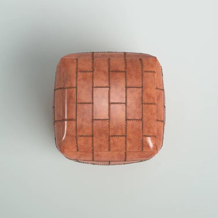 Steelside™ Brock Leather Pouf