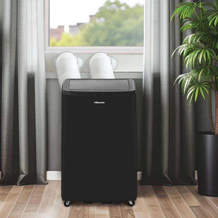 HiSense Hisense 10,000 BTU Smart Portable Inverter Air Conditioner with Quiet, High Efficiency Operation and Wi-fi Controls, AC Unit for Apartment, Living Room, Medium Rooms up to 450 Square Feet in Black