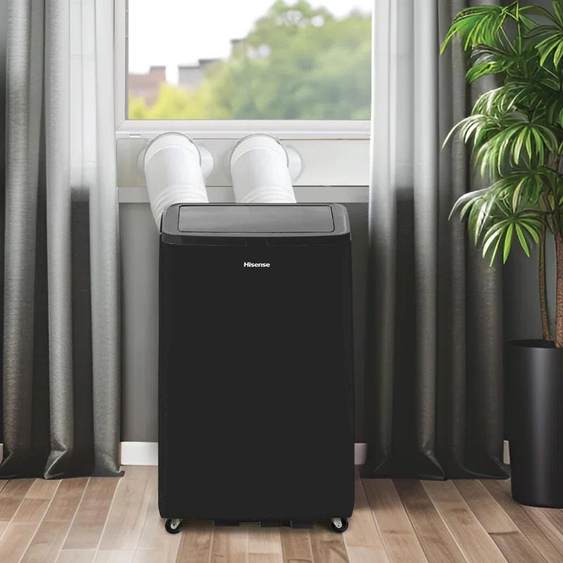 HiSense Hisense 10,000 BTU Smart Portable Inverter Air Conditioner with Quiet, High Efficiency Operation and Wi-fi Controls, AC Unit for Apartment, Living Room, Medium Rooms up to 450 Square Feet in Black