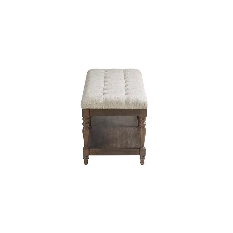 Martha Stewart Martha Stewart Highland Tufted Accent Bench with Shelf