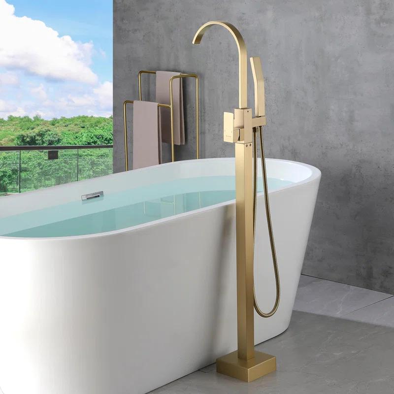 Floor Tub Spout with Diverter