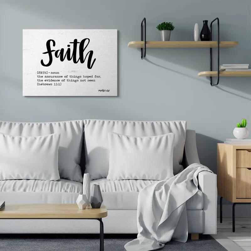 Stupell Industries " Faith Definition Religious Black And White Word Design " by Imperfect Dust