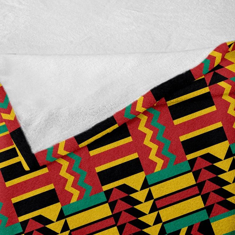 Ambesonne Ambesonne Kente Pattern Fleece Throw Blanket Zimbabwe Multicolor