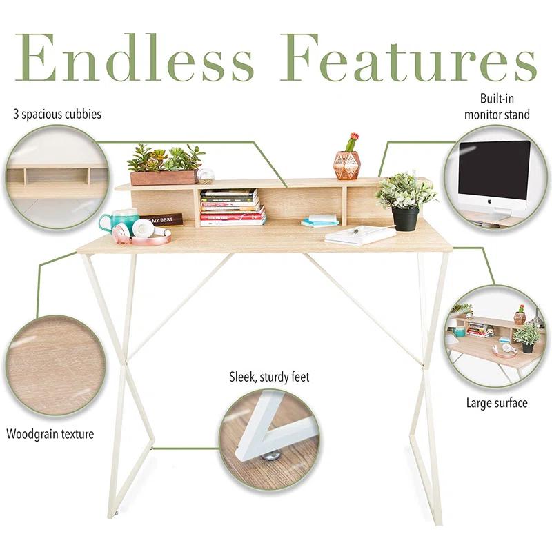 Stand Steady Solid Wood Top Metal Base Standing Desk