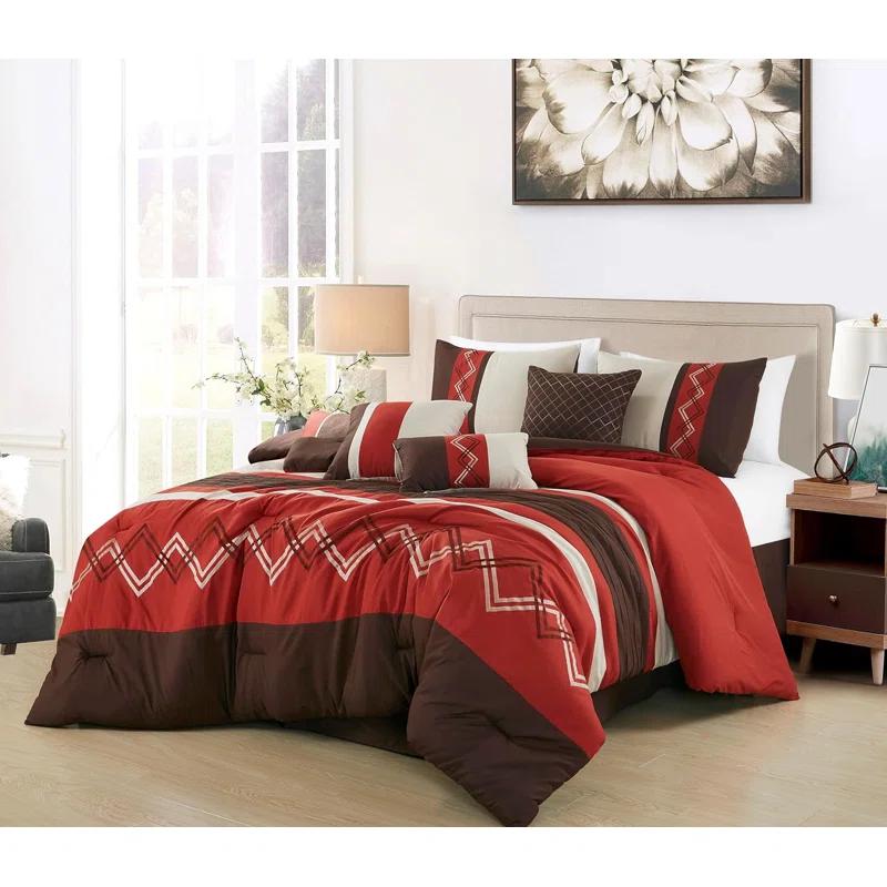 Microfiber Modern & Contemporary 7 Piece Comforter Set