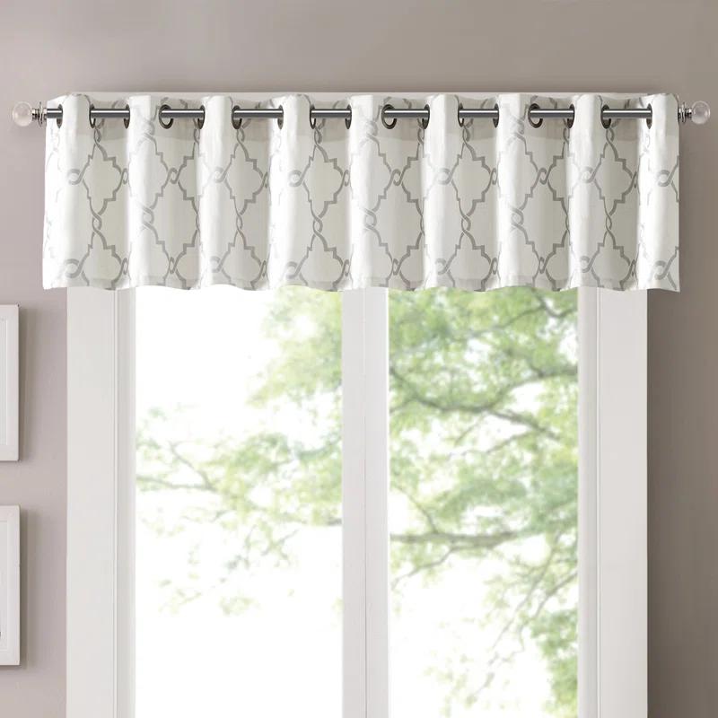 Madison Park Saratoga Fretwork Print Grommet Top Single Window Valance