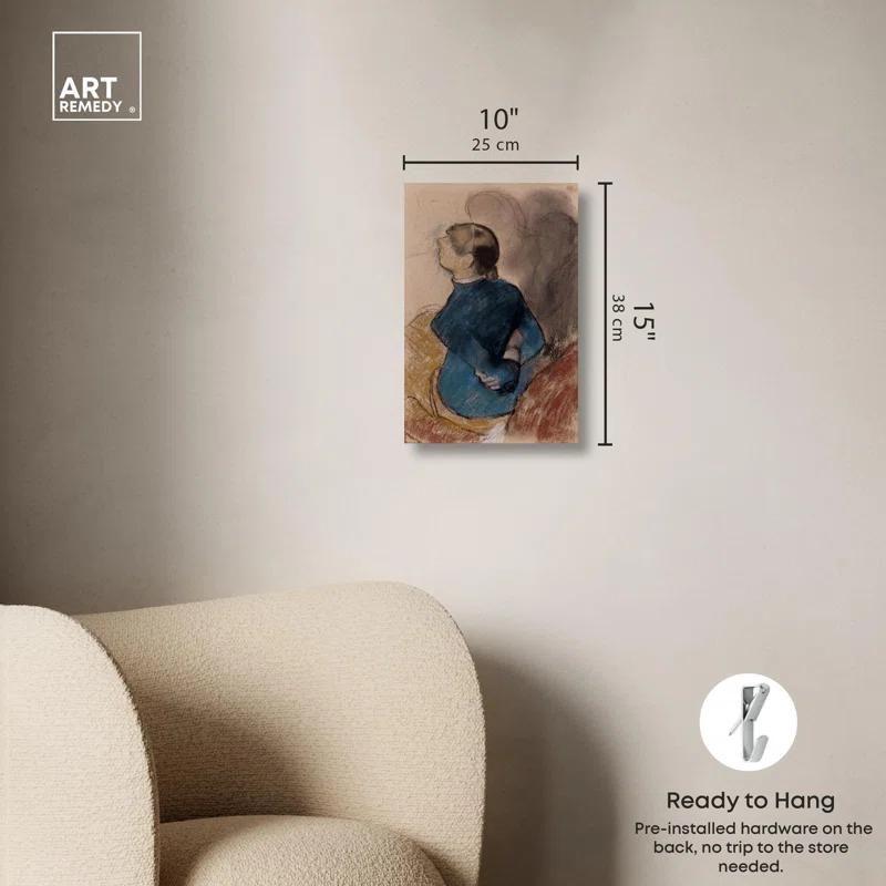 Art Remedy Young Woman in Blue Canvas Vintage Portraits by Art Remedy