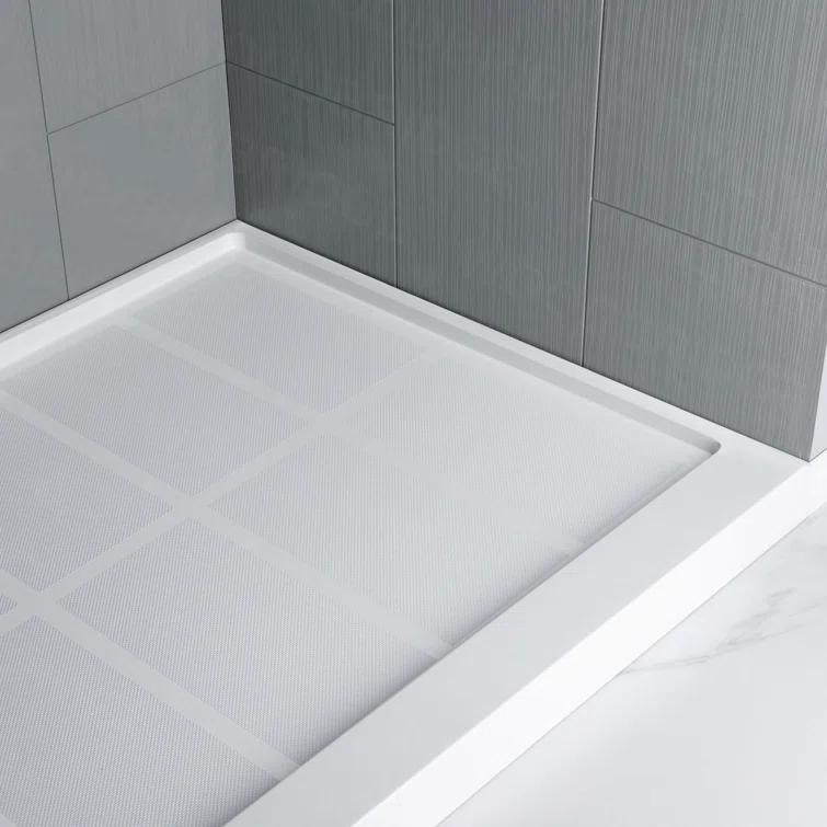 WoodBridge 75/96" H Solid Surface Shower & Tub Wall Panel, Surround, Quick Install, Cuttable, 0.138" thick