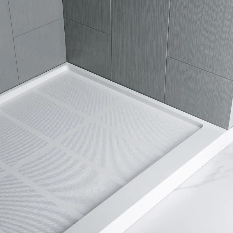 WoodBridge 75/96" H Solid Surface Shower & Tub Wall Panel, Surround, Quick Install, Cuttable, 0.138" thick