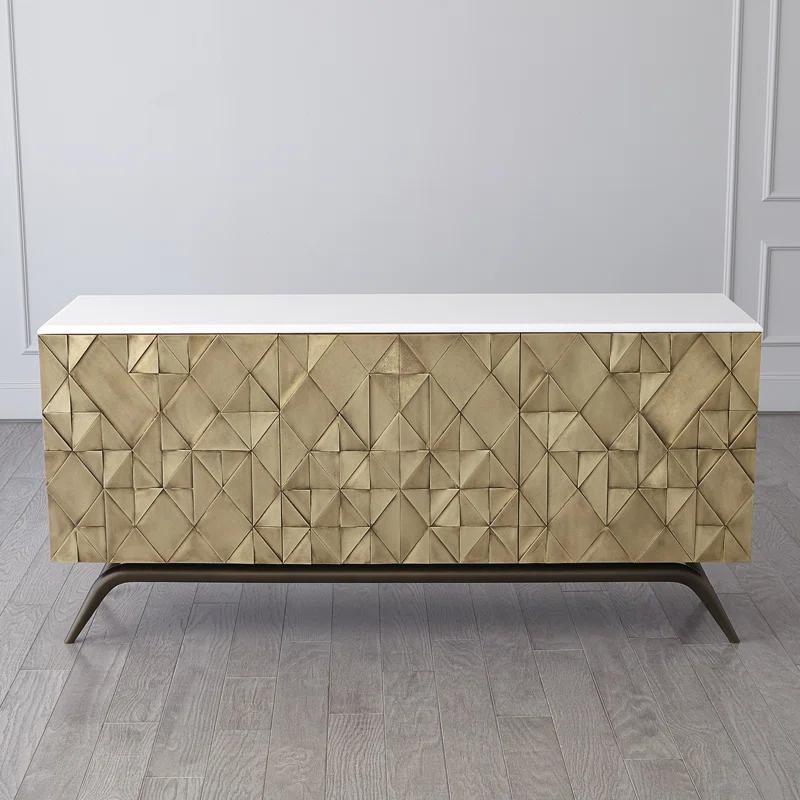 Global Views Triangle Cabinet-Brass