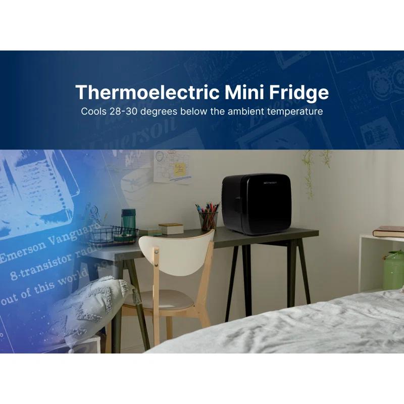 Emerson Emerson EFC-5001 Portable XL Mini Fridge Cooler for 12 Cans, 8L Capacity, AC/DC Power Compatibility, Removable Shelf, Lightweight Design – Ideal for Home, Office, Travel, Dorms, and Outdoor Use