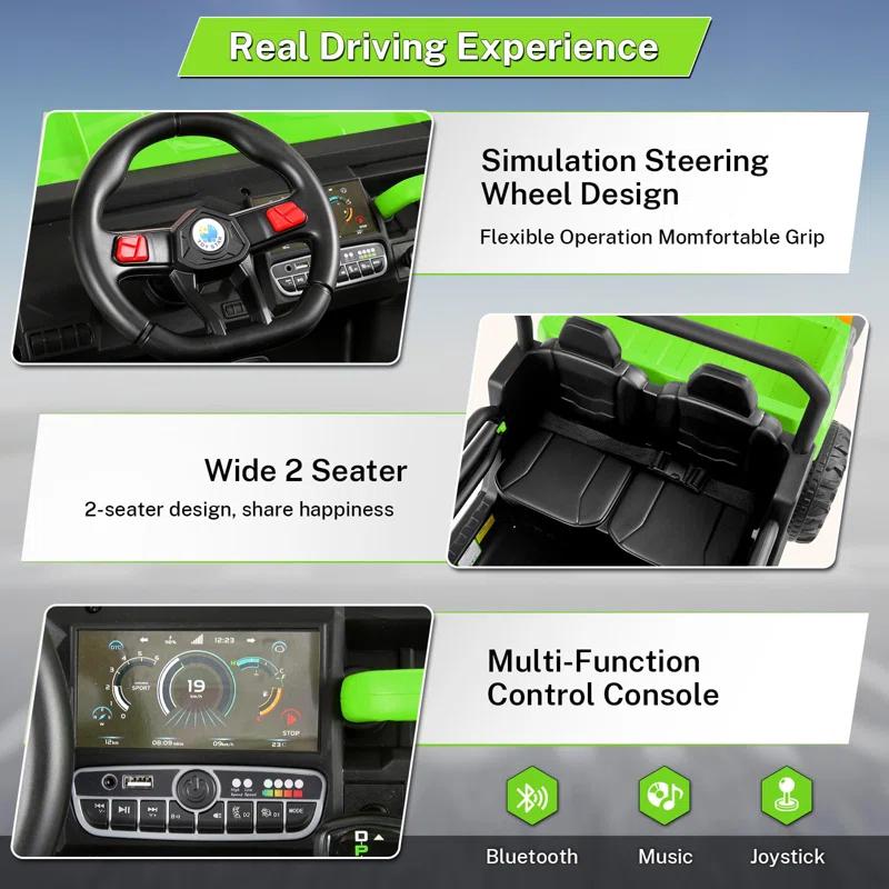 Himimi Delia Himimi 24 Voltage  Ride On Dump Truck, 2 Seater Kids UTV with Electric Dump Bed, Remote Control