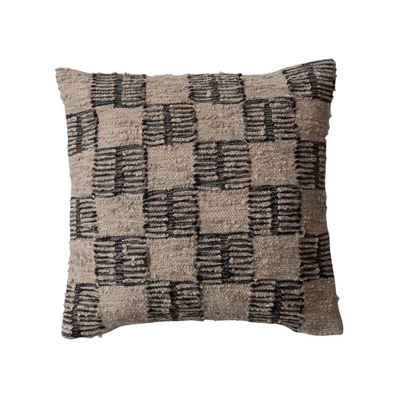 Secret Garden Checkered Reversible Throw Pillow