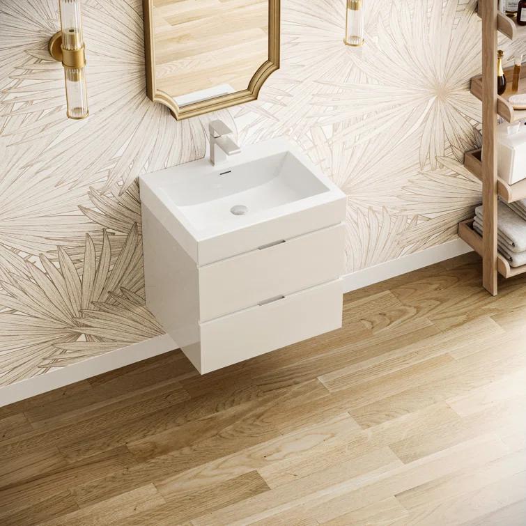 Fresca Valencia 24" Wall Mount Single Sink Bathroom Vanity with Top and Sink (Faucet Not Included)