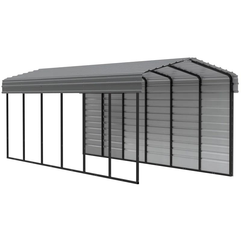 Arrow Arrow Steel Carport with 1 Side Wall Kit, 10x29x09