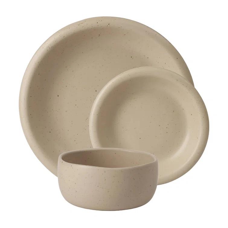 bloomhouse Bloomhouse Corsica Clay 12 Piece Stoneware Reactive Glaze Dinnerware Set
