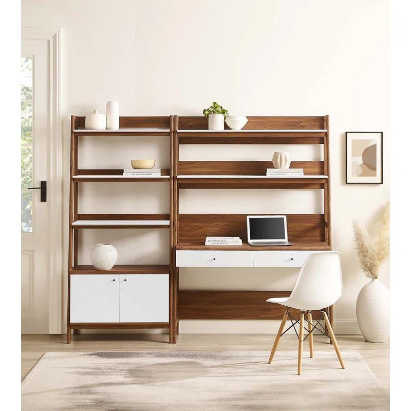Modway Modway Bixby 2-Piece Wood Office Desk and Bookshelf