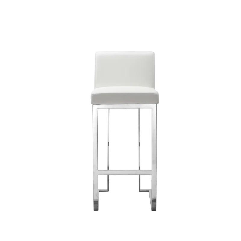 Orren Ellis Christain Upholstered Counter Stool with Metal Frame