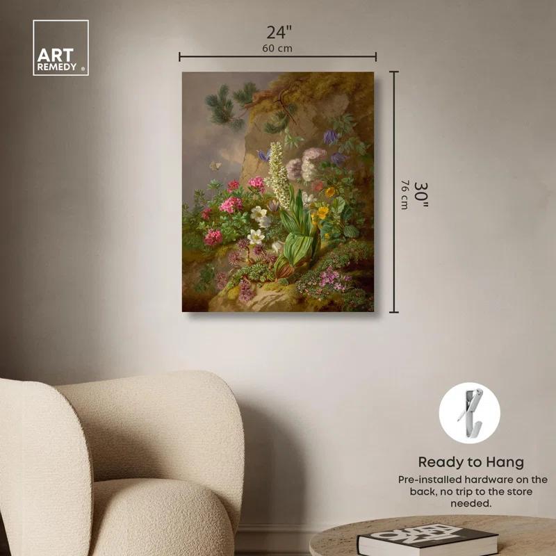Art Remedy Alpine Flower Canvas Vintage Floral Wall Art by Art Remedy