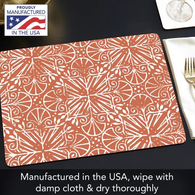 CounterArt Mohave Southwest Decorative Hardboard Placemats with Protective Cork Backing 4 Pack (Set of 4)