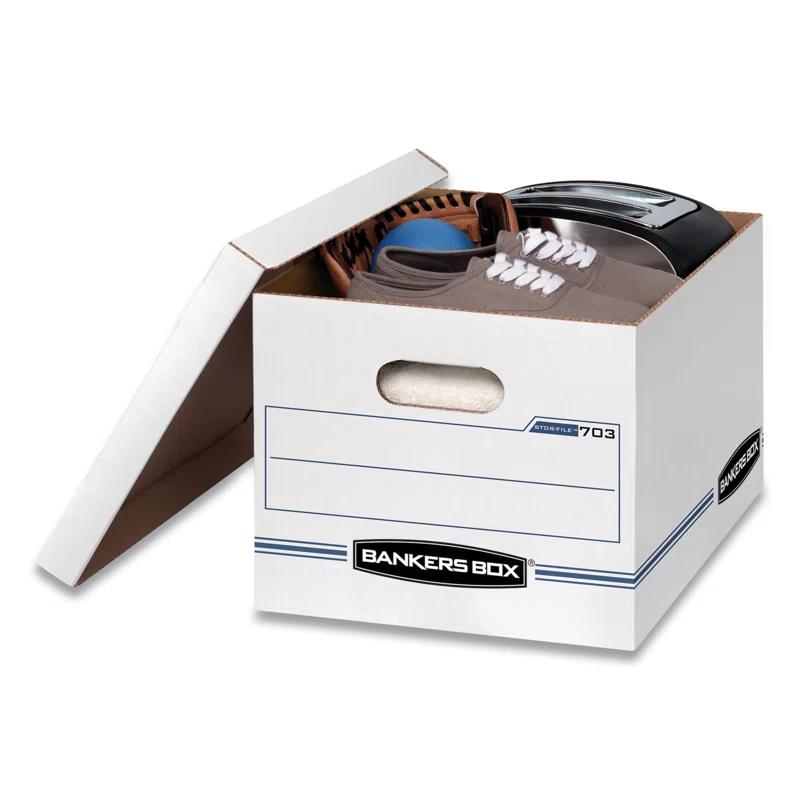 Bankers Box® Stor/File Box w/Lid & Handle, Ltr/Lgl, 12 x 15 x 10, WE/Blue, 12/Ctn