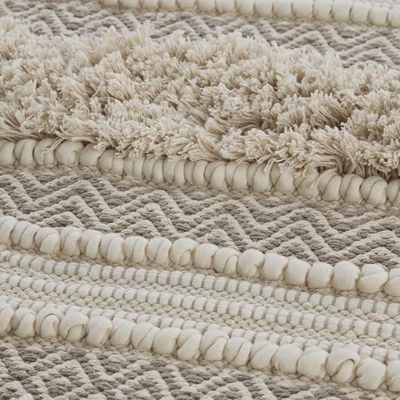 INK+IVY Asher Cotton Blend Bath Rug with Non-Slip Backing