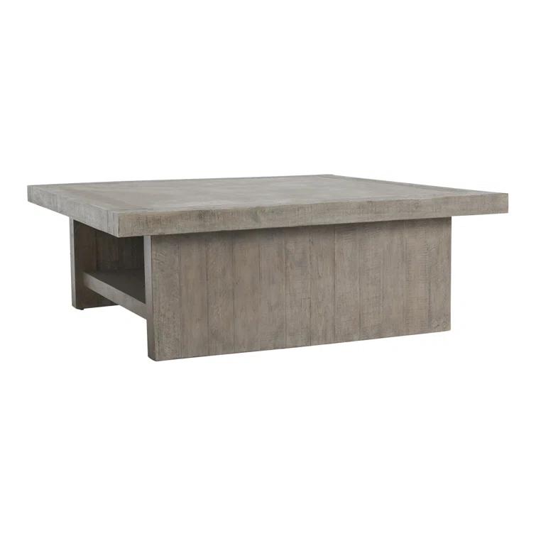 Edin Rectangular Reclaimed Wood Coffee Table with Shelf (50")