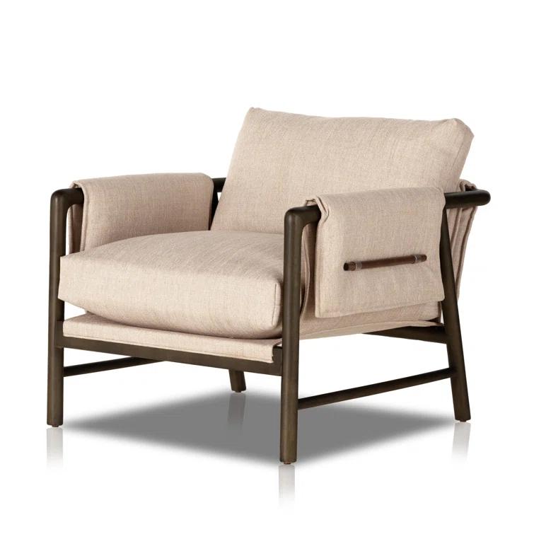 Beige Parawood Frame Stationary Armchair