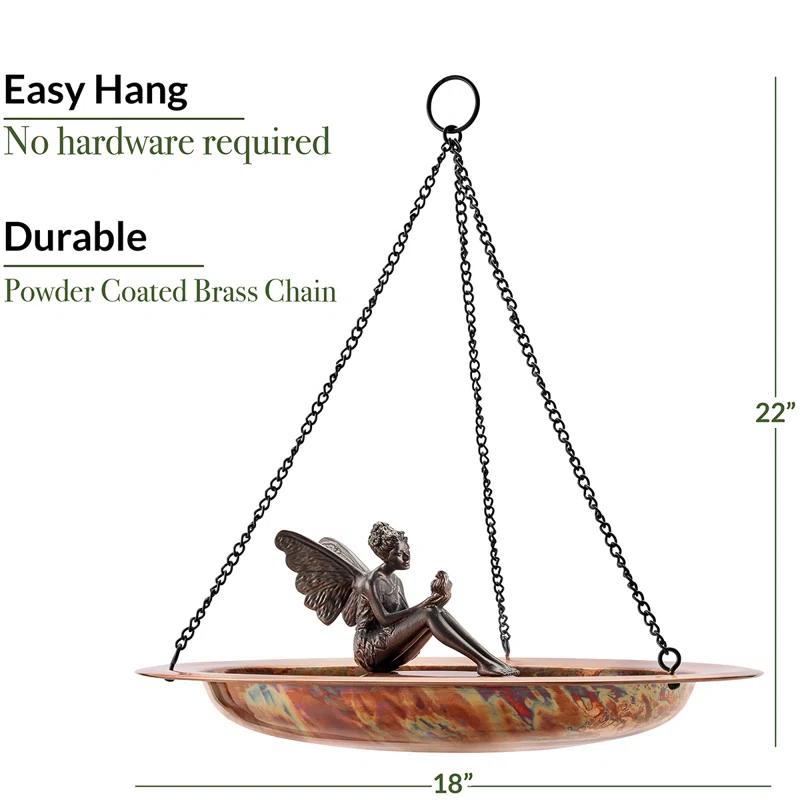 Bungalow Rose Buckleys Copper Hanging Birdbath
