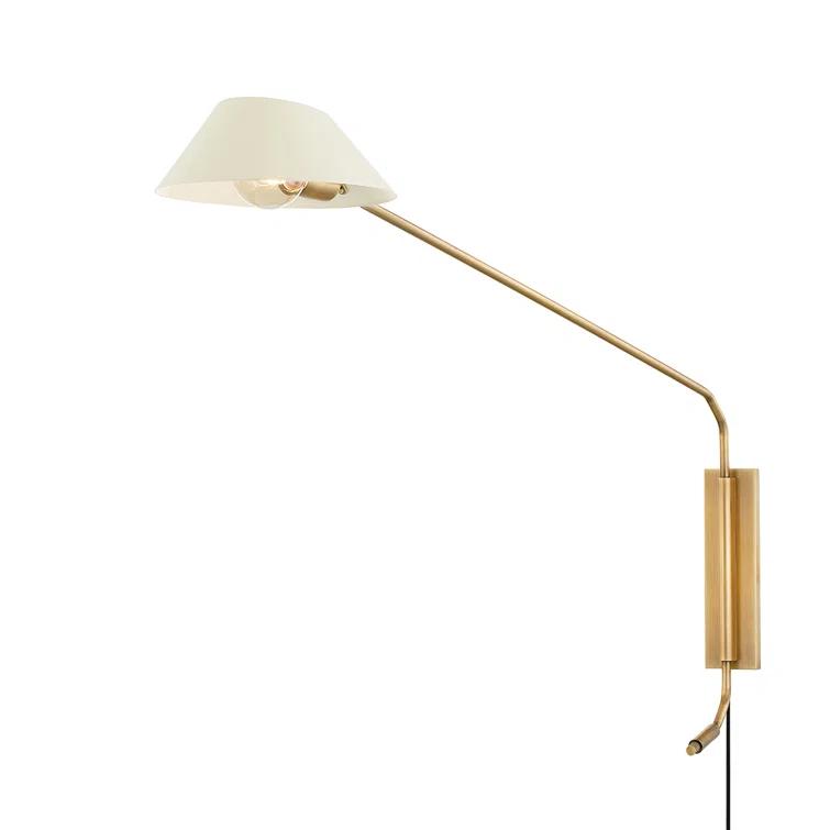Riaz Plug-in Sconce - Cream and Brass