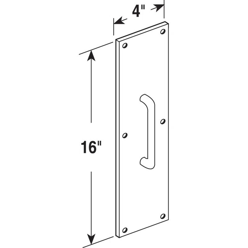 Prime-Line Door Pull Plate with Handle, 4 in. x 16 in. (Single Pack)