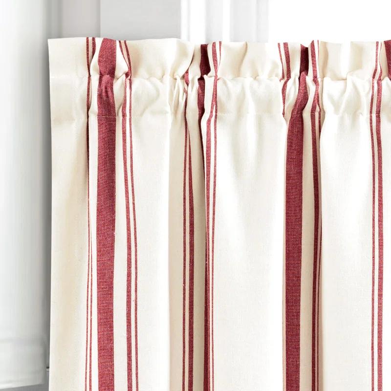 Lush Decor Farmhouse Stripe Striped Ruffled 52'' W Window Valance