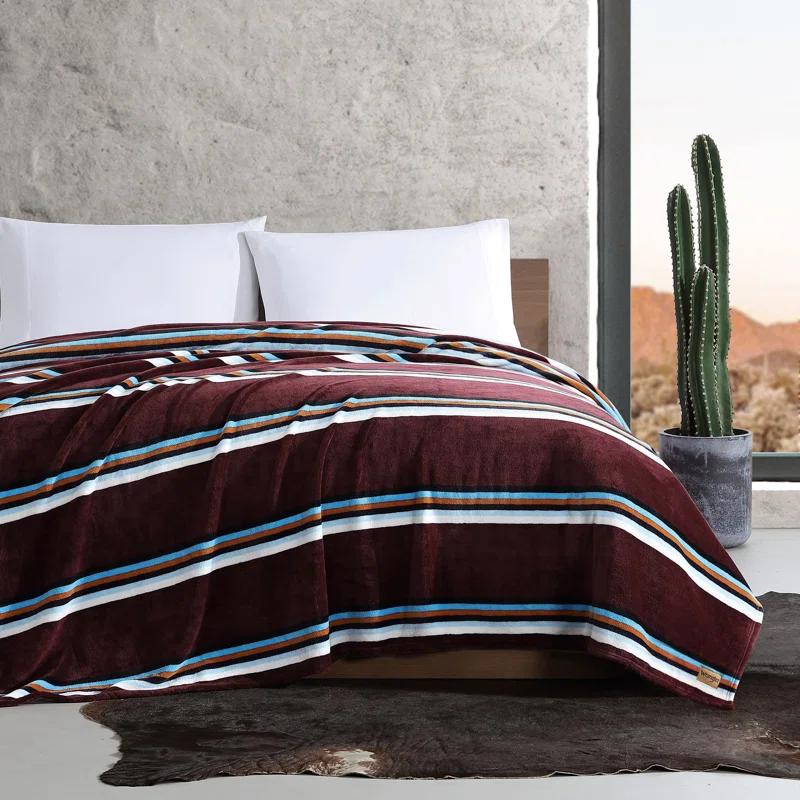 Wrangler Glen Canyon Stripe Ultra Soft Plush Fleece Blanket