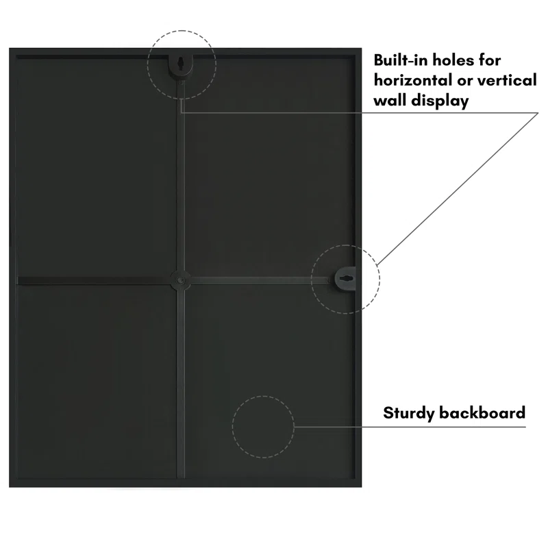 Front Loading Picture Frame Set - Perfect For Photos And Wall Decor - Black - 2 Pack