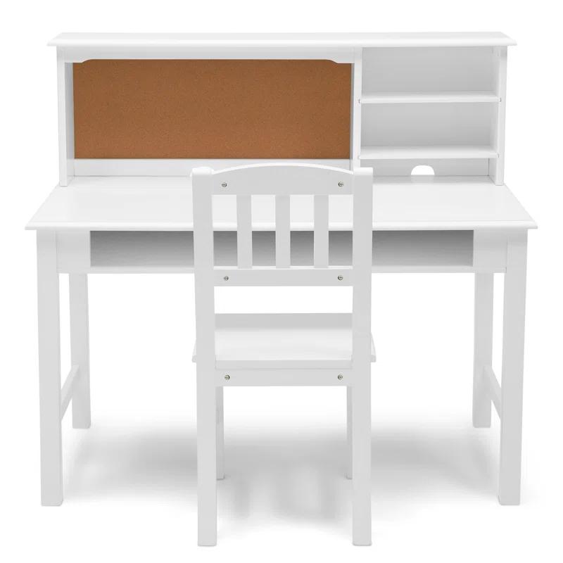 Delta Children Kids 44" W Writing Desk with Hutch And Chair Set