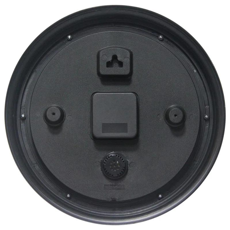 Infinity Instruments Modern/Contemporary Round Plastic Wall Clock 12 Inches - Black and Gold