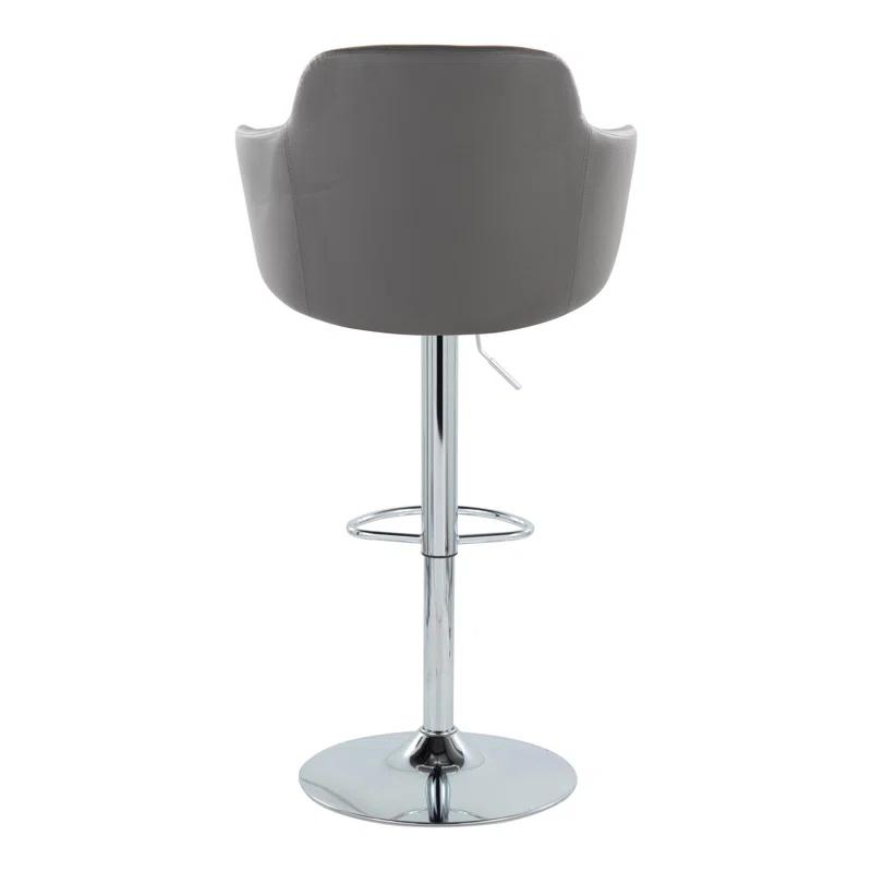 LumiSource Boyne Swivel Upholstered Adjustable Height Counter Stool with Metal Frame (Set of 2)