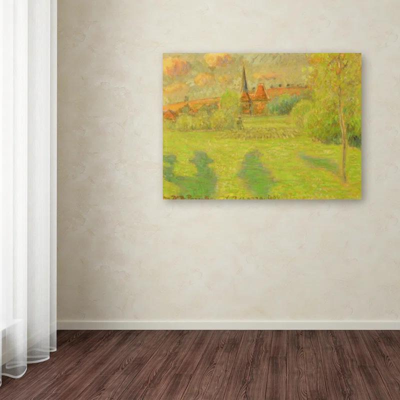 Trademark Fine Art Camille Pissarro " The Shepherd And The Church Of Eragny " by Camille Pissarro