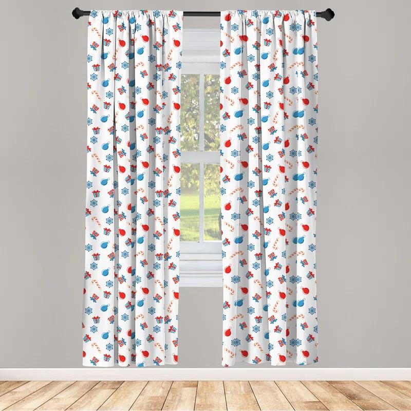 Ambesonne Semi-Sheer Rod Pocket Curtain Panels (Set of 2)