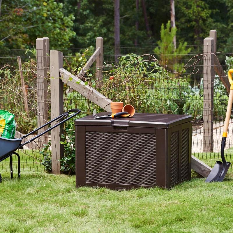 Rubbermaid Rubbermaid Deck Box, Medium, 74 Gallon, Brown