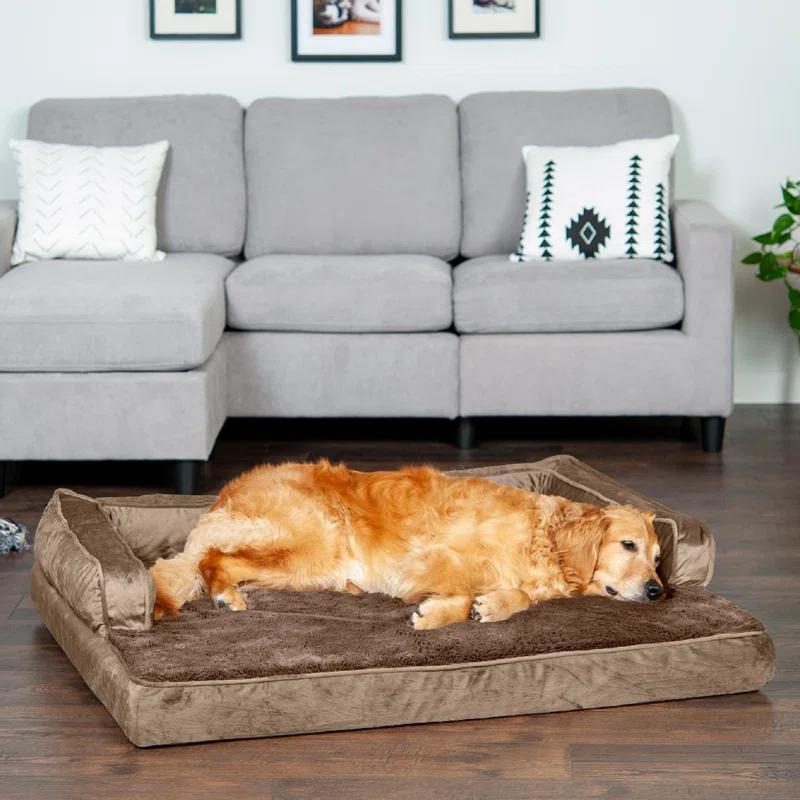 FurHaven Plush & Velvet Comfy Couch Sofa-Style Pet Bed