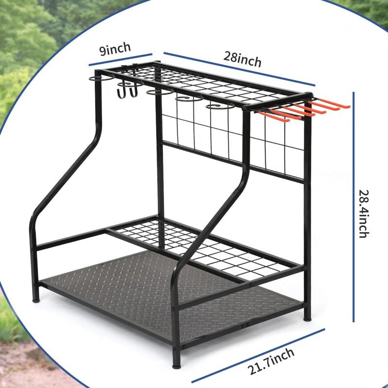 RILVIX Garden Tool Organizer for Garage, Holds Up to 58 Tools, Yard Tool Rack, Shed & Outdoor Tool Stand, Black