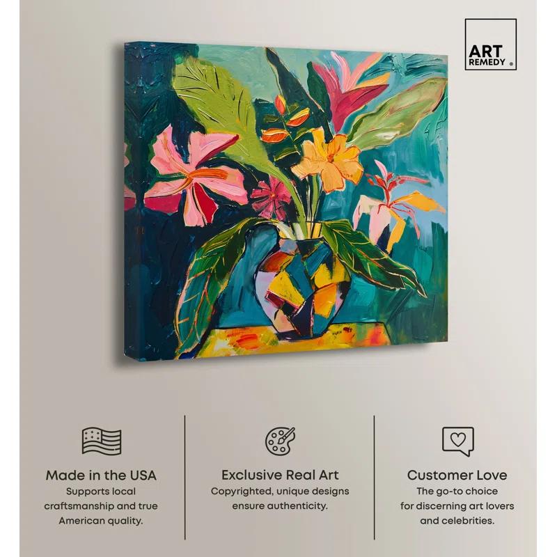 Art Remedy Art Remedy Vase Of Bright Tropical Flowers Ii In Vase Paintings 55959