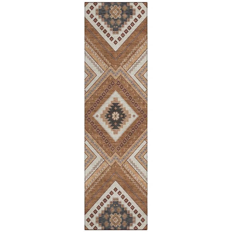 Machine Washable Indoor/Outdoor Chayden ACN1010 Copper 8' x 8' Round Rug
