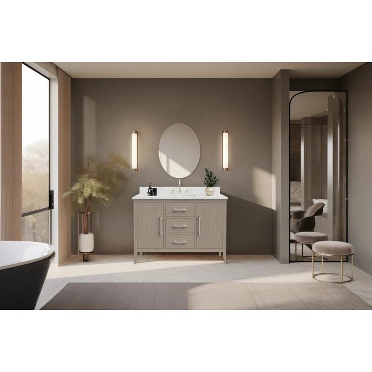 Vanity Art 48'' Single Bathroom Vanity with Engineered Marble Top